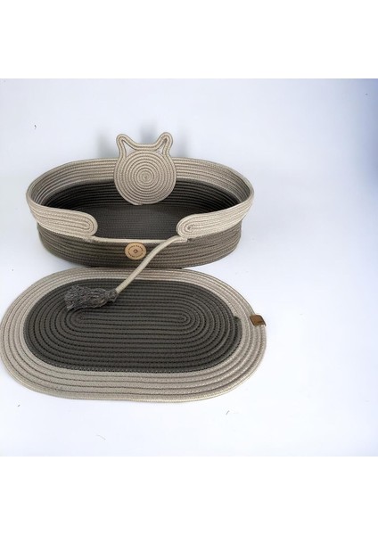Modern hasır kedi köpek yatağı, şık ve rahat, gri renk, 30 cm. fiyatları