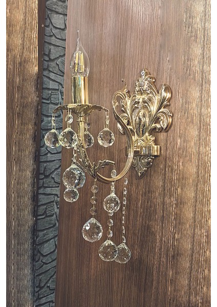 Tila Tek Kollu Taşlı Gold Renk Aplik BS.0158-58-19 Z