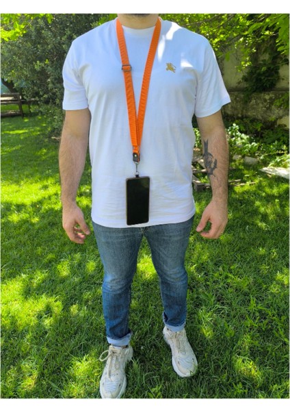 Telefon Boyun Askı Aparatı | Universal Uyumlu, Ayarlanabilir Turuncu