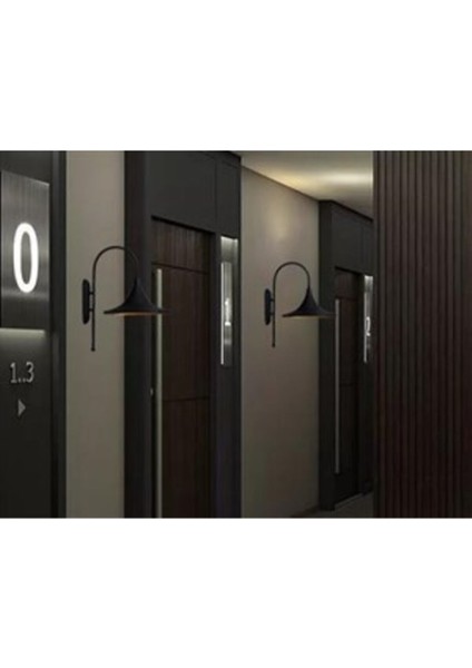 Şık Siyah Aplik Lamba, Modern ve Zarif Aydınlatma Dekoru, Metal, E27 Duy, Siyah modelleri