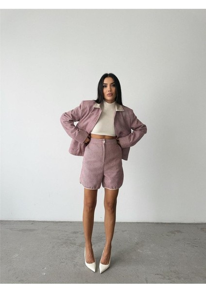 Kaşe Kısa Şort - Gül Kurusu