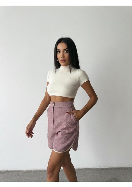 Kaşe Kısa Şort - Gül Kurusu fiyatları