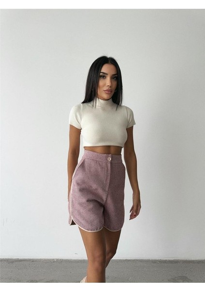 Kaşe Kısa Şort - Gül Kurusu modelleri