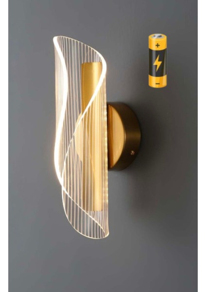 Modern kablosuz sarı metal aplike, tak ve çalıştır, açık kapalı butonlu