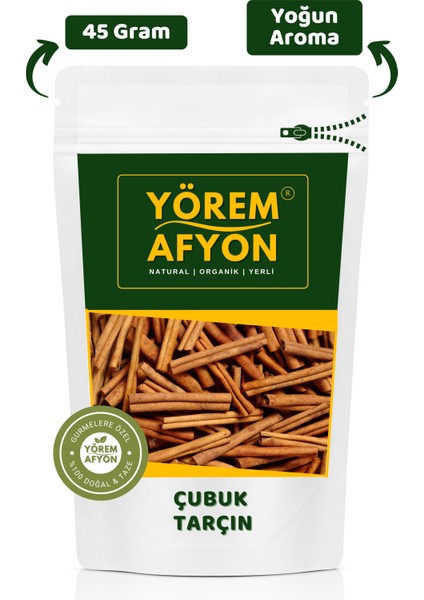 Yörem Afyon Hakiki Seylon Keskin Tatlı Glütensiz Çubuk, Kabuk Tarçın | 45Gr.