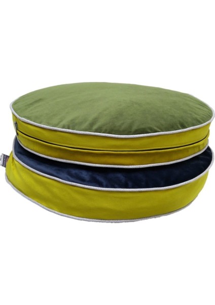 Yıkanabilir Fermuarlı Visco Dolgulu Çift Taraflı Daire Kedi Köpek Yatağı 70x10 cm fiyatları