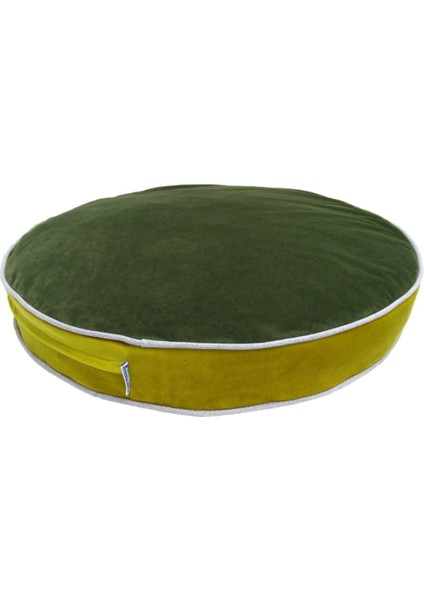 Yıkanabilir Fermuarlı Visco Dolgulu Çift Taraflı Daire Kedi Köpek Yatağı 70x10 cm