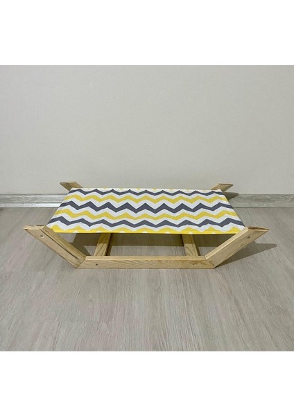 Sarı Renkli Kedi Köpek Hamağı Beşiği, 65x36x12 cm, Yükseklik: 12 cm
