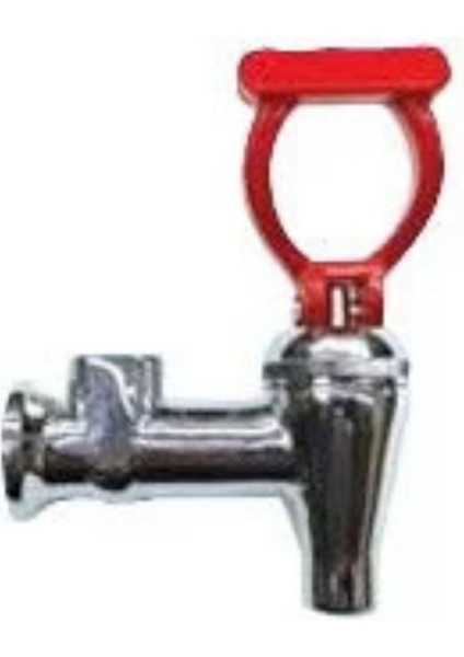 Kayalar Büyük Göstergeli Musluk Krom Kırmızı