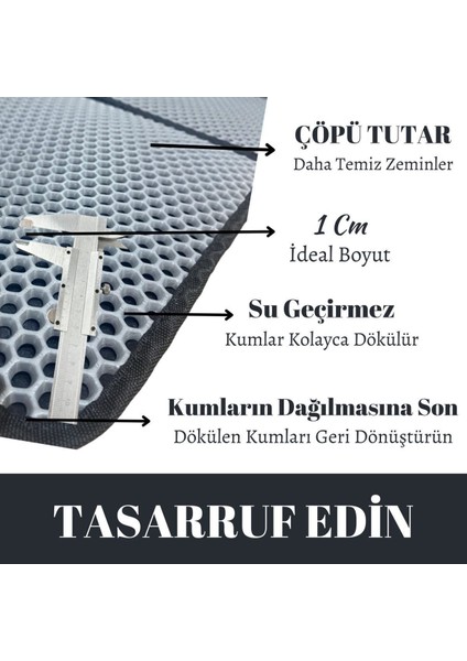 Geniş Kedi Tuvalet Paspası, deri taban, 70x60 cm, gri renk, ev yatağı tarzı, 3 cm yüksekliği fiyatları