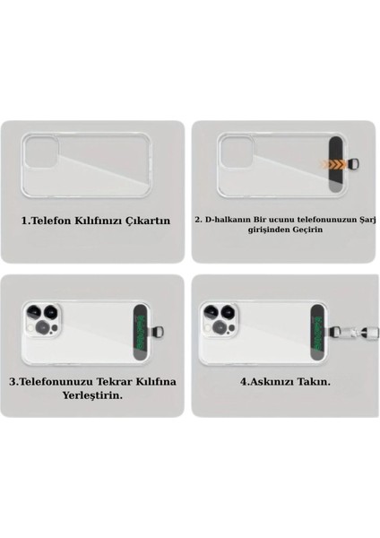Telefon Boyun Askısı Aparatı Siyah 2 Adet
