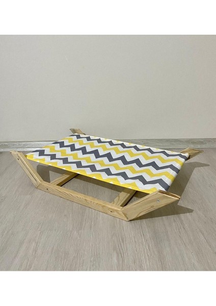 Sarı Renkli Kedi Köpek Hamağı Beşiği, 65x36x12 cm, Yükseklik: 12 cm