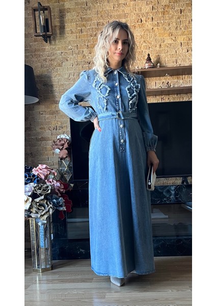 Tesettür Uyumlu Yazlık Denim Kot Elbise - Şık ve Rahat Tasarım fiyatları