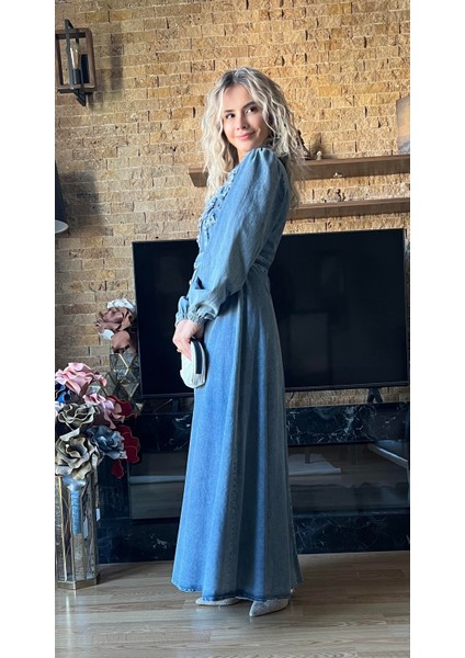 Tesettür Uyumlu Yazlık Denim Kot Elbise - Şık ve Rahat Tasarım modelleri