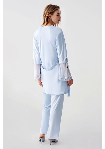 322 Kadın Sabahlıklı Pijama Takımı