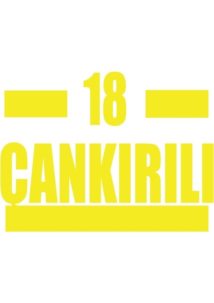 18 Çankırılı Araba Sticker 17X17 cm Sarı