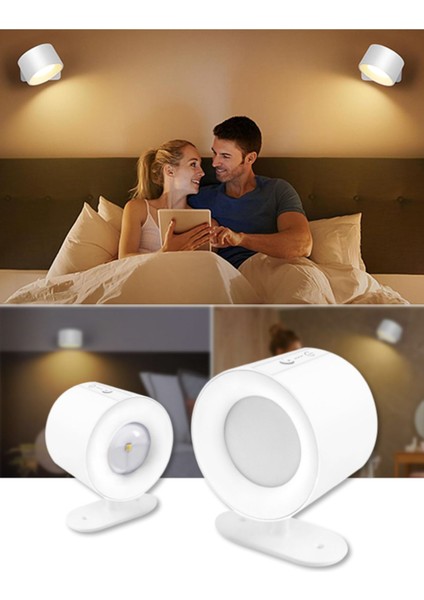 HL-5518 Begonya 5W Çift Taraflı Şarjlı LED Aplik 360° Dönebilir Duvar Aplik