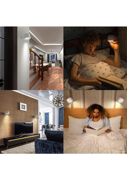 HL-5518 Begonya 5W Çift Taraflı Şarjlı LED Aplik 360° Dönebilir Duvar Aplik