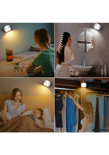 HL-5518 Begonya 5W Çift Taraflı Şarjlı LED Aplik 360° Dönebilir Duvar Aplik