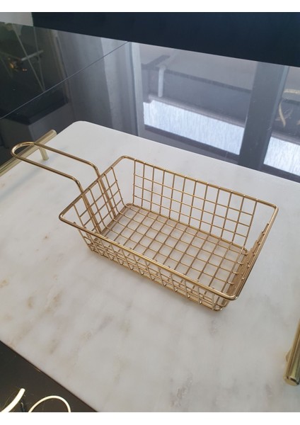 Patates ve meyve sunum sepeti, 10x16 cm, çelik, 1 yıl garanti, kafe ve restoran kullanımı fiyatları