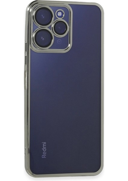 Xiaomi Redmi 12 Kılıf Razer Lensli Silikon - Gümüş Glstd
