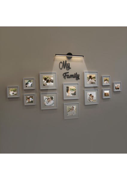 Yapışkanlı Pilli Led Aplik 38cm, Beyaz Işık, Metal Materyal, Modern Tasarım modelleri