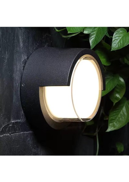 5 W Yuvarlak Kapaklı LED Duvar Aplik Suga-5 Rc Sarı Işık (4200K) - Siyah - IP54 - 076-019-0005