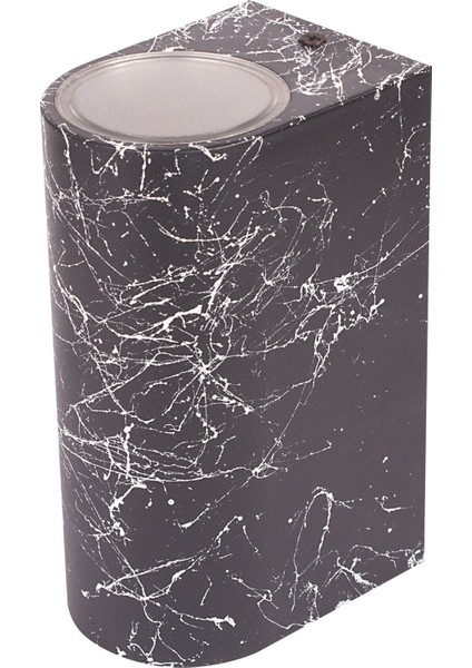 Siyah beyaz mermer desenli çift yönlü dekoratif plastik kasa