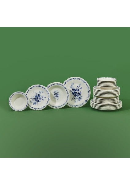 Kitchen Blueness 24 Parça Yemek Takımı - Renkli