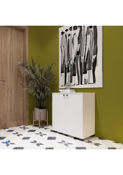 Arina 2 Kapaklı 5 Raflı Çok Amaçlı Dolap – Beyaz indirimleri