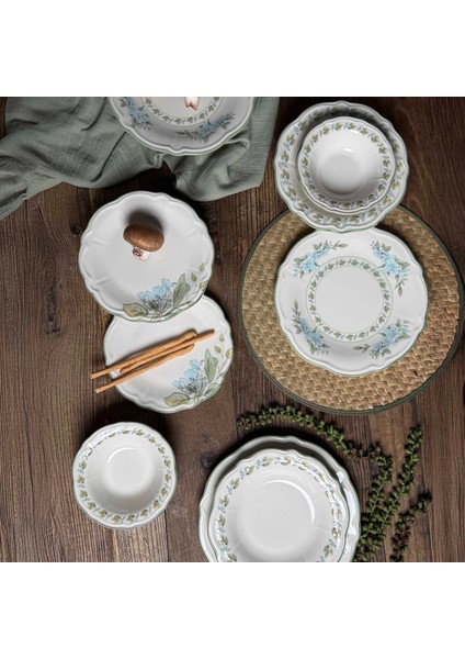 Kitchen Greeny 24 Parça Yemek Takımı - Renkli