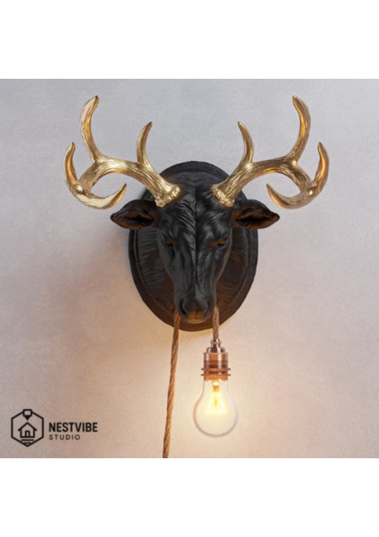 Modern siyah duvar lambası, reçine malzeme, E27 duy, ampul hediye fiyatları