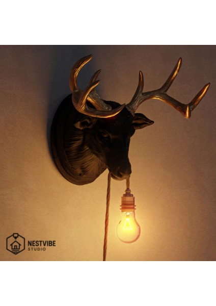 Modern siyah duvar lambası, reçine malzeme, E27 duy, ampul hediye modelleri