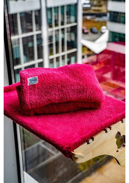 Rahat ve şık kedi yatağı, fuşya, 80x60 cm, yüksekliği 20 cm, ev konforu için ideal