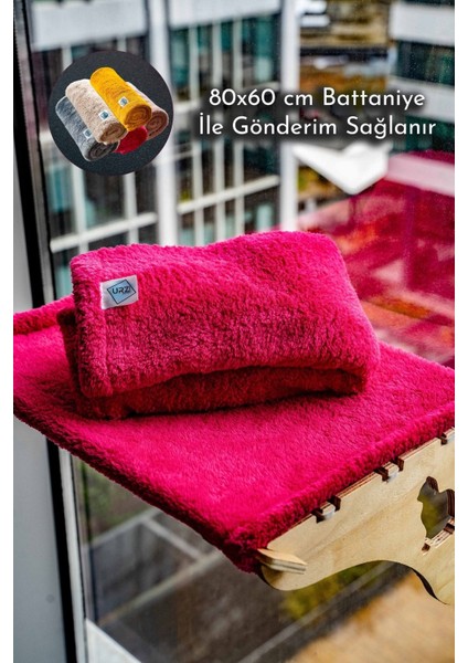 Rahat ve şık kedi yatağı, fuşya, 80x60 cm, yüksekliği 20 cm, ev konforu için ideal fiyatları