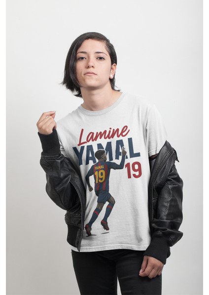 Lamine Yamal Fotoğraflı Futbol Forma Baskılı Unisex Kısa Kollu Erkek Tişört Kadın T-Shirt modelleri