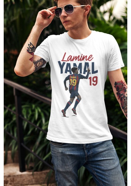 Lamine Yamal Fotoğraflı Futbol Forma Baskılı Unisex Kısa Kollu Erkek Tişört Kadın T-Shirt fırsatları