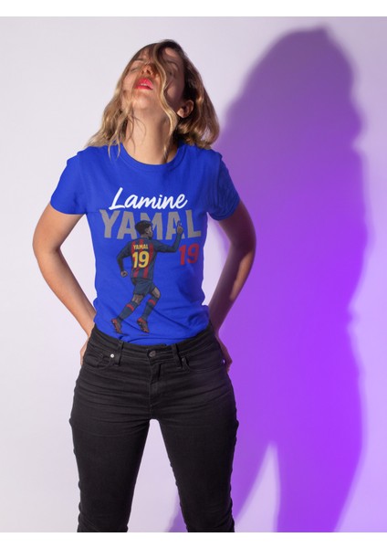 Lamine Yamal Fotoğraflı Futbol Forma Baskılı Unisex Kısa Kollu Erkek Tişört Kadın T-Shirt fiyatları