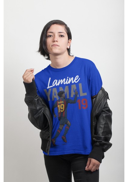 Lamine Yamal Fotoğraflı Futbol Forma Baskılı Unisex Kısa Kollu Erkek Tişört Kadın T-Shirt