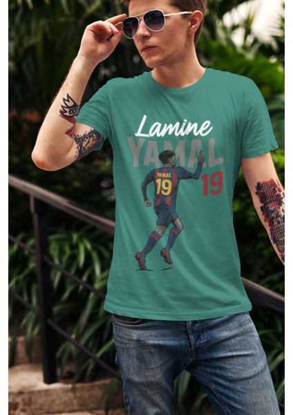 Lamine Yamal Fotoğraflı Futbol Forma Baskılı Unisex Kısa Kollu Erkek Tişört Kadın T-Shirt