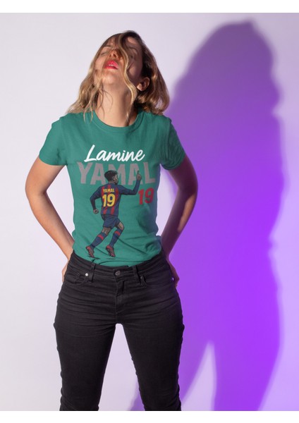 Lamine Yamal Fotoğraflı Futbol Forma Baskılı Unisex Kısa Kollu Erkek Tişört Kadın T-Shirt fiyatları