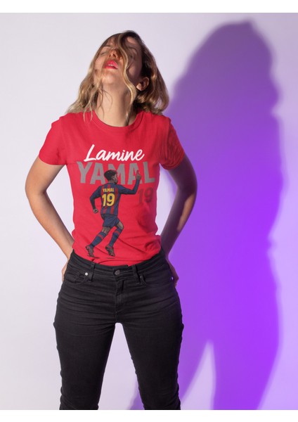Lamine Yamal Fotoğraflı Futbol Forma Baskılı Unisex Kısa Kollu Erkek Tişört Kadın T-Shirt