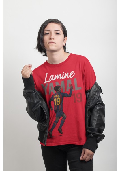Lamine Yamal Fotoğraflı Futbol Forma Baskılı Unisex Kısa Kollu Erkek Tişört Kadın T-Shirt modelleri