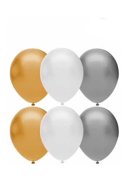 Metalik Beyaz-Gümüş-Gold Renklerde Balon Partisetleri fiyatları