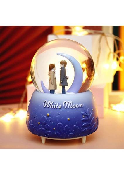 White Moon Işıklı Müzikli Kar Küresi