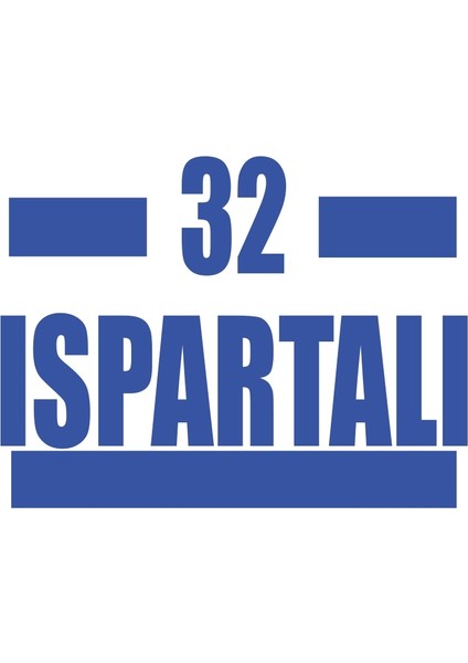 32 Ispartalı Araba Sticker 17X17 cm Mavi