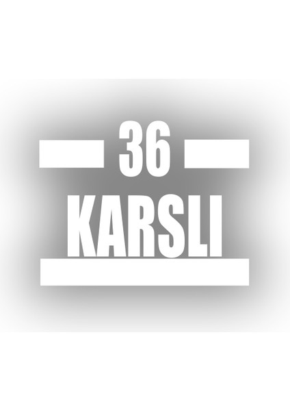36 Karslı Araba Sticker 17X17 cm Beyaz