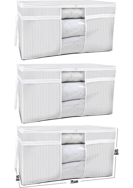 3 Adet Pencereli Yastık Yorgan Hurcu Gri-Beyaz 75x40x40 cm Set fiyatları