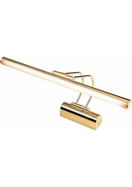 Şık banyo aydınlatması, kuğu figürlü duvar aynası, LED ışık, altın renk, 35 cm, metal