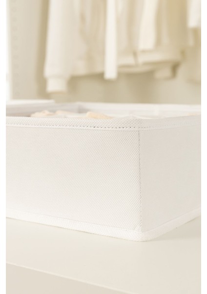 Beyaz 2'li kumaş çekmece düzenleyici, 30x30, şal, kemer, çorap için ideal organizer modelleri